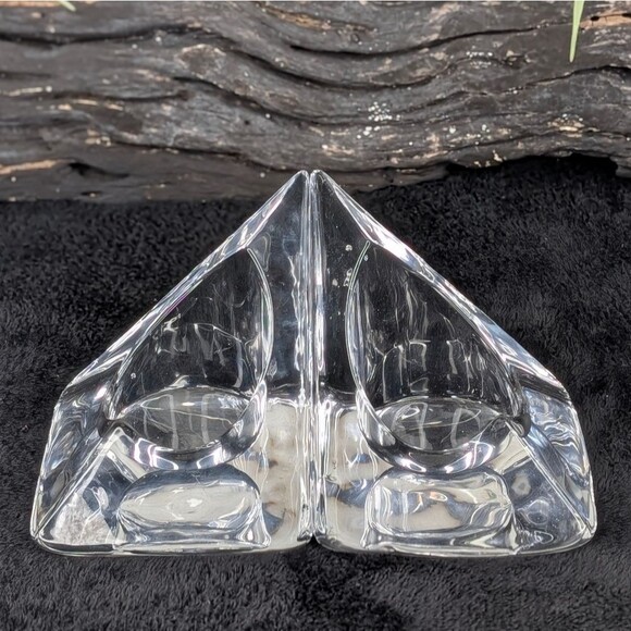 1960’s Pair of Nybro Sweden Volcano Crystal Candleholder Bookends - Picture 5 of 11